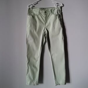 Seven 7 Cotton Skinny Jeans 10" Rise Cucumber Light Green Size 10